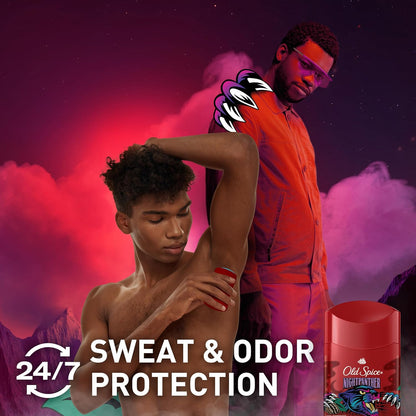 Old Spice Antiperspirant Deodorant for Men, 24/7 Sweat & Odor Protection, 24/7 Freshness & Lasting Scent, Invisible Solid, NightPanther with Rich Warm Scent, 2.6 oz
