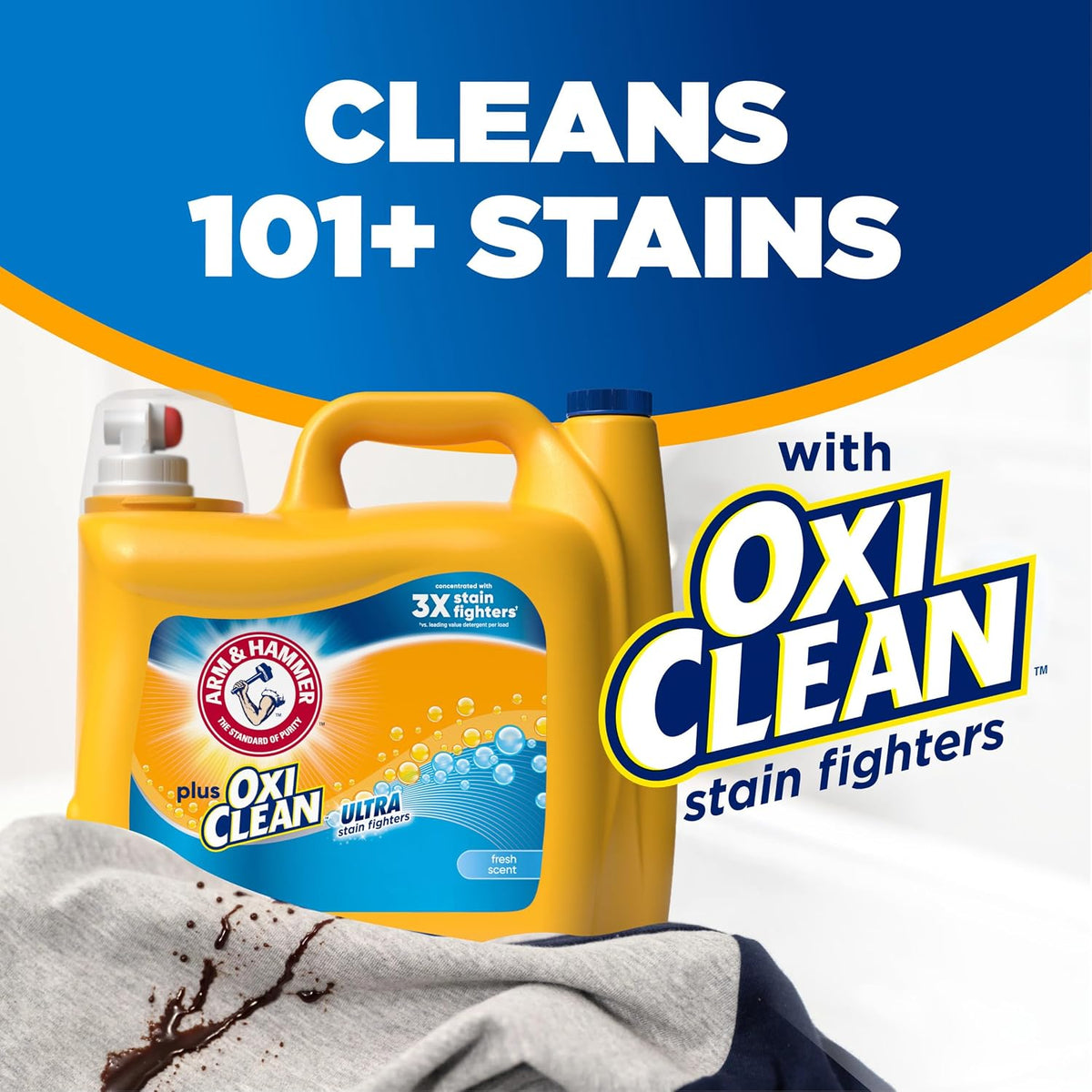 ARM & HAMMER Plus OxiClean Ultra Stain Fighters Liquid Laundry Detergent
