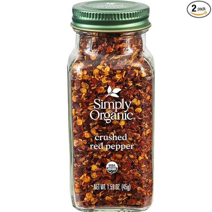 Simply Organic Red Pepper Crushed, Certified Organic, Kosher, Bottled Spices | 1.59 Ounce (Pack of 2)