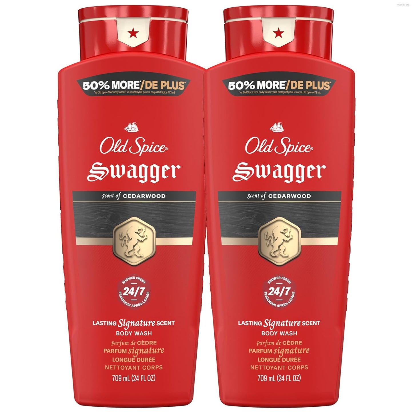Old Spice Body Wash for Men, 24/7 Shower Fresh, Refreshing Clean with Moisturizing Formula, Long-Lasting Fragrance, Red Collection, Swagger with Lime + Cedarwood Scent, 24oz (Pack of 2)