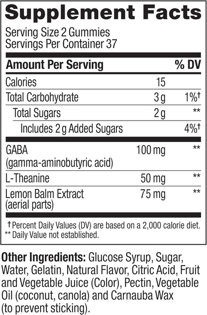 OLLY Goodbye Stress Gummy,GABA,L-Theanine,Lemon Balm,Stress Relief Supplement,Berry -,74 Count (Pack of 2)