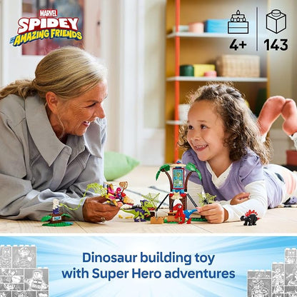 LEGO Marvel Spidey and His Amazing Friends Spidey and Gobby's Raptor Battle at Tree House HQ - Dinosaur Building Toy for Kids, Boys and Girls, Ages 4+ - Preschool Pretend Play Set - Gift Idea - 11200