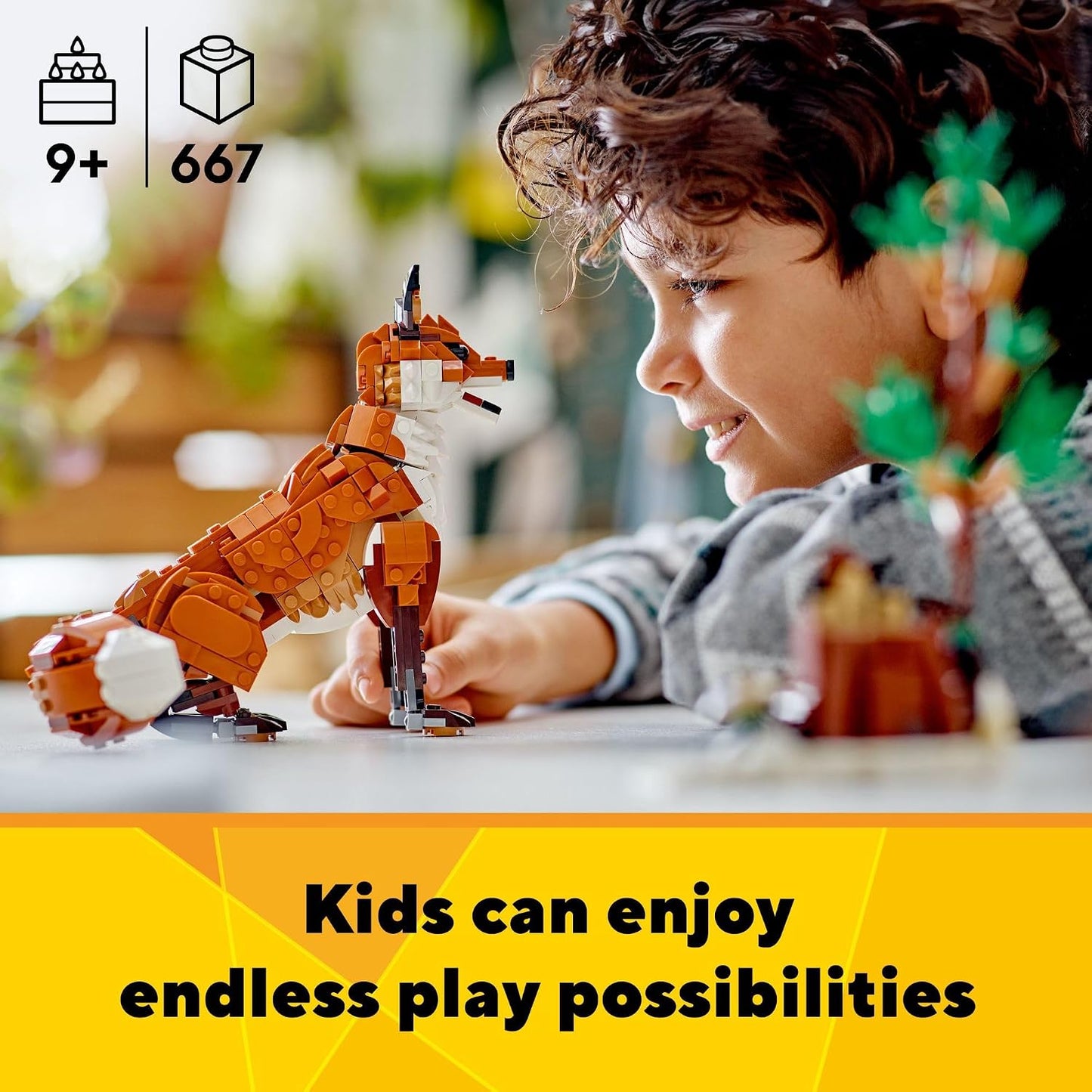 LEGO Creator 3 in 1 Forest Animals Red Fox Toys - Building Toys for Kids, Boys & Girls, Ages 9+ - W/ 3 Building Options into Fox, Owl, or Squirrel - Gift for Birthdays - 31154