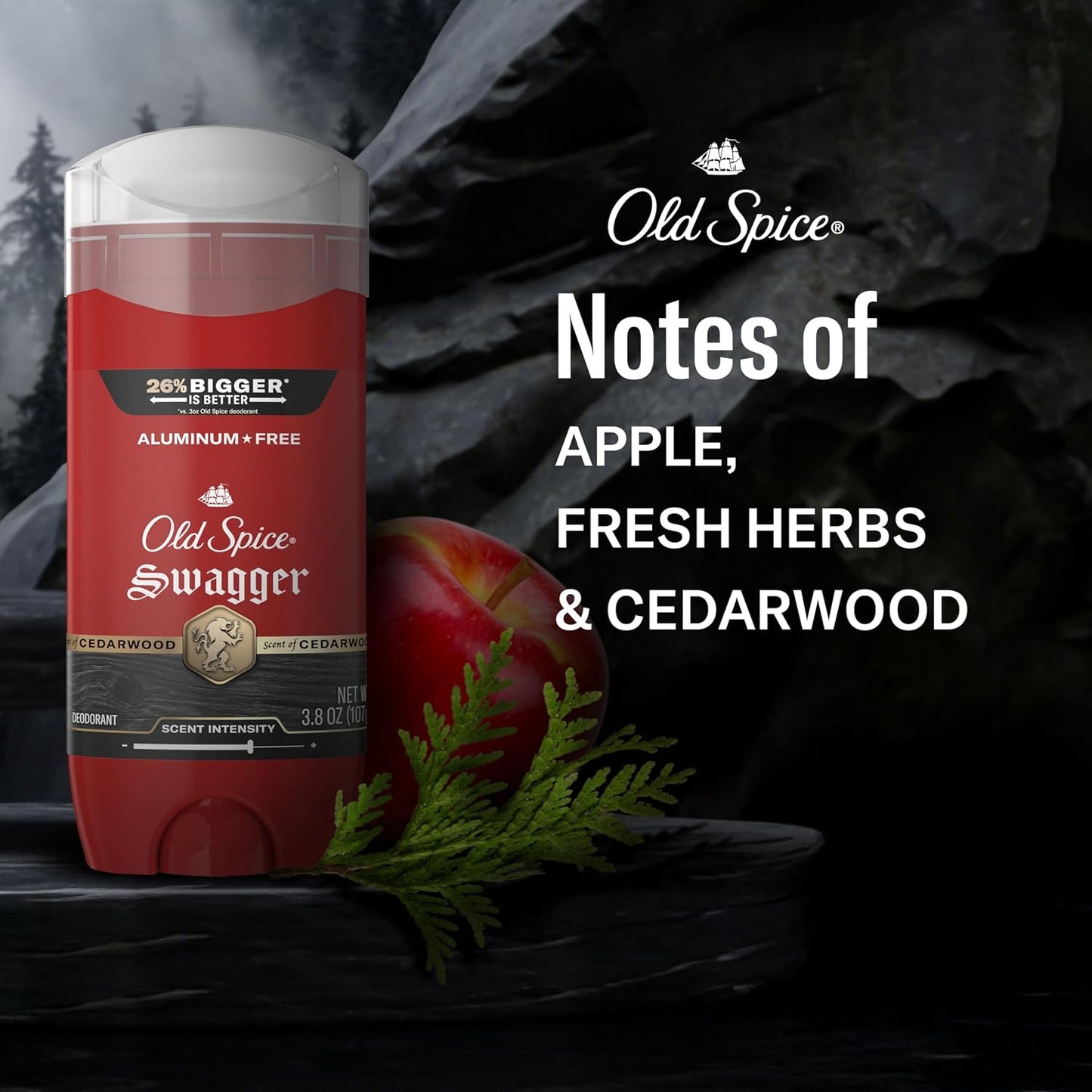 Old Spice Aluminum Free Deodorant for Men, 24/7 Protection to Eliminate Odors, 24/7 Freshness & Lasting Scent, Swagger with Lime & Cedarwood Scent, 3.8 oz (Pack of 3)