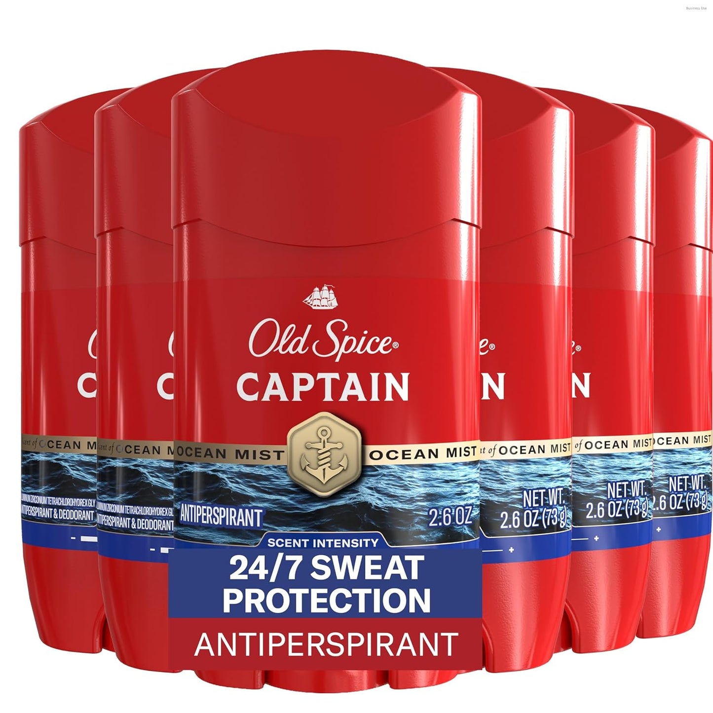 Old Spice Antiperspirant Deodorant for Men, 24/7 Sweat & Odor Protection, 24/7 Lasting Freshness, Invisible Solid, Captain with Bergamot Scent, 2.6 oz (Pack of 6)