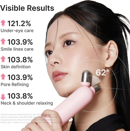medicube Glass Glow Booster Duo: Mini Booster Pro Plus Pink & Collagen Jelly Cream | Enhances Absorption & Radiance | Firming, Hydrating & Glow | Korean Facial Device, Gifts for Women, Skincare Set