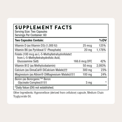 THORNE Advanced Bone Support, Calcium, Magnesium & Vitamin D3, 120 Capsules