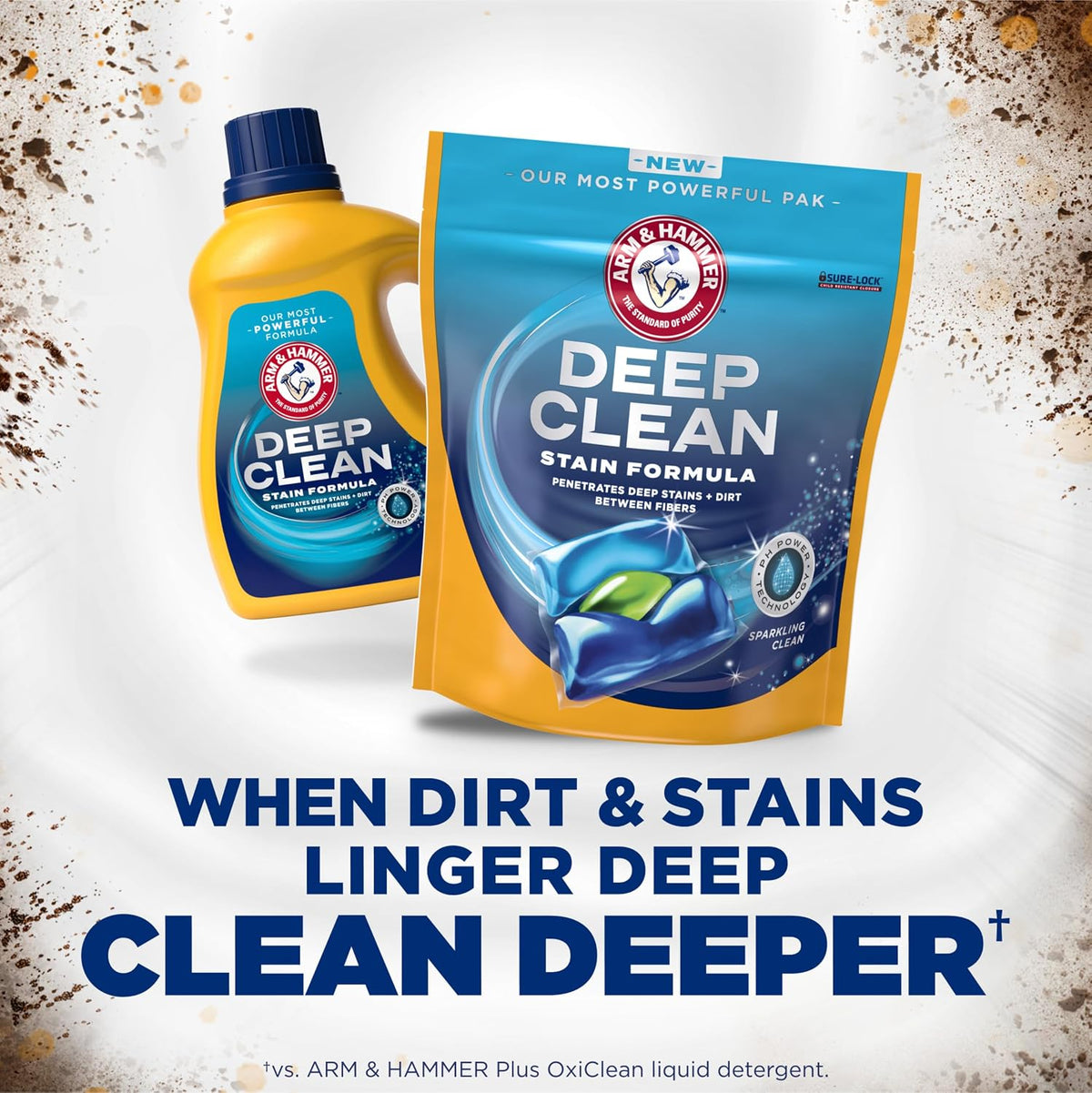 ARM & HAMMER Deep Clean Stain Formula Laundry Detergent Paks, 21 Count