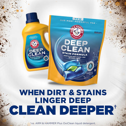 ARM & HAMMER Deep Clean Stain Formula Laundry Detergent Paks, 21 Count