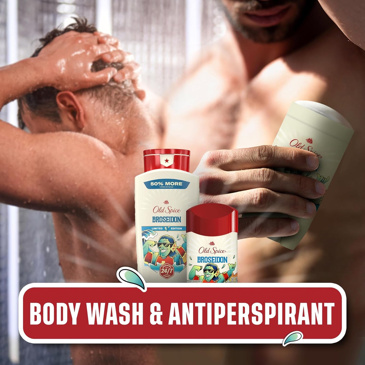 Old Spice Dry Feel Antiperspirant Deodorant for Men, Summerdudes, 24/7 Sweat & Odor Protection, 24/7 Sunny Freshness & Long Lasting Scent, Invisible Solid, Broseidon with Ocean Surf Scent, 2.6 oz