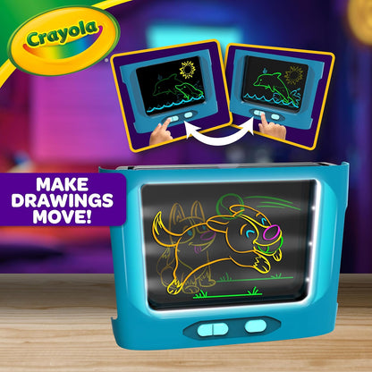 Crayola Animated Glow Board, DualScreen LED Drawing Board with Light Animation, Light Up Tracing Projector, Gift for Kids, Toys for Boys & Girls, Ages 6+