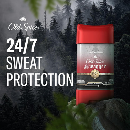 Old Spice Sweat Defense Antiperspirant Deodorant for Men, 24/7 Sweat & Odor Protection, Lasting Freshness, Clear Gel, Swagger Scent, 3.8 oz (Pack of 12)
