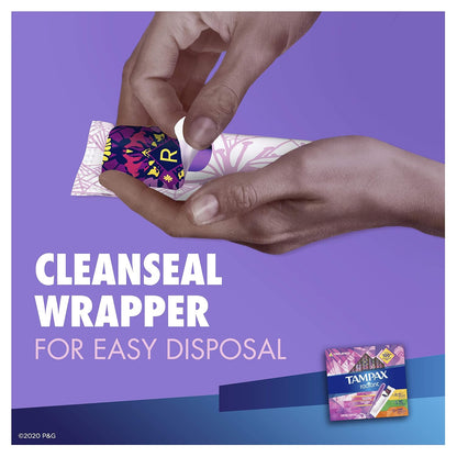 Tampax Radiant Tampons Trio Pack Regular/Super/Super Plus Absorbency, Unscented, 28 Count