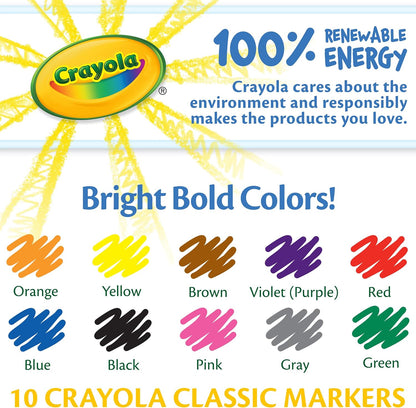 Crayola Fine Line Markers Classpack (200ct), Teacher Classroom Must Haves & Essentials, Bulk Kids Markers For Preschool, Kindergarten, Elementary School