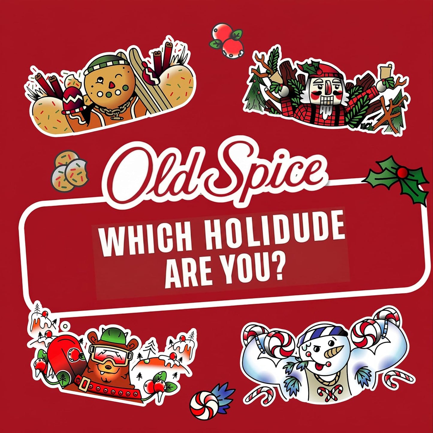 Old Spice Body Wash for Men, Holidudes Holiday Edition, 24/7 Holiday Freshness, Lasting Scent and Rich Lather, Stocking Stuffer, BruteCake with Iced Cranberry Scent, 16 oz