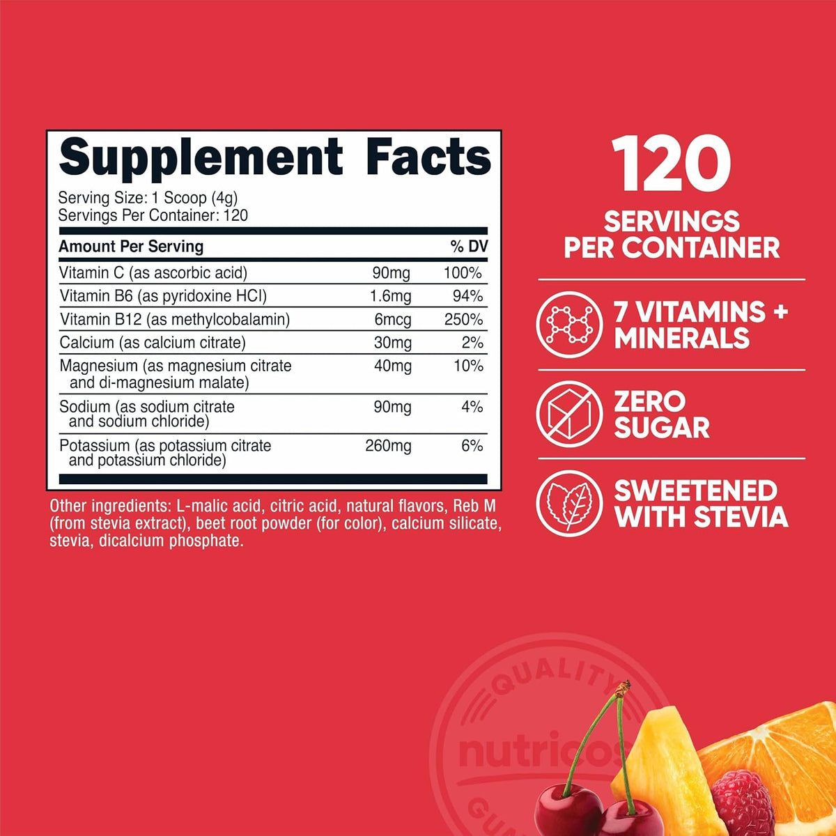 Nutricost Electrolyte Complex Powder (120 Servings, Fruit Punch) - Hydration Supplement Drink Mix with Vitamins and Minerals (Pack of 2)