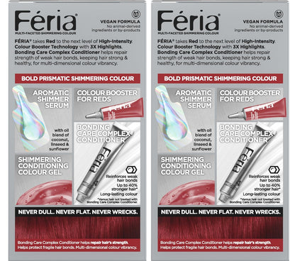 L'Oreal Paris Feria Multi-Faceted Shimmering Permanent Hair Color, R57 Intense Medium Auburn, Hair Dye Kit, Pack of 2