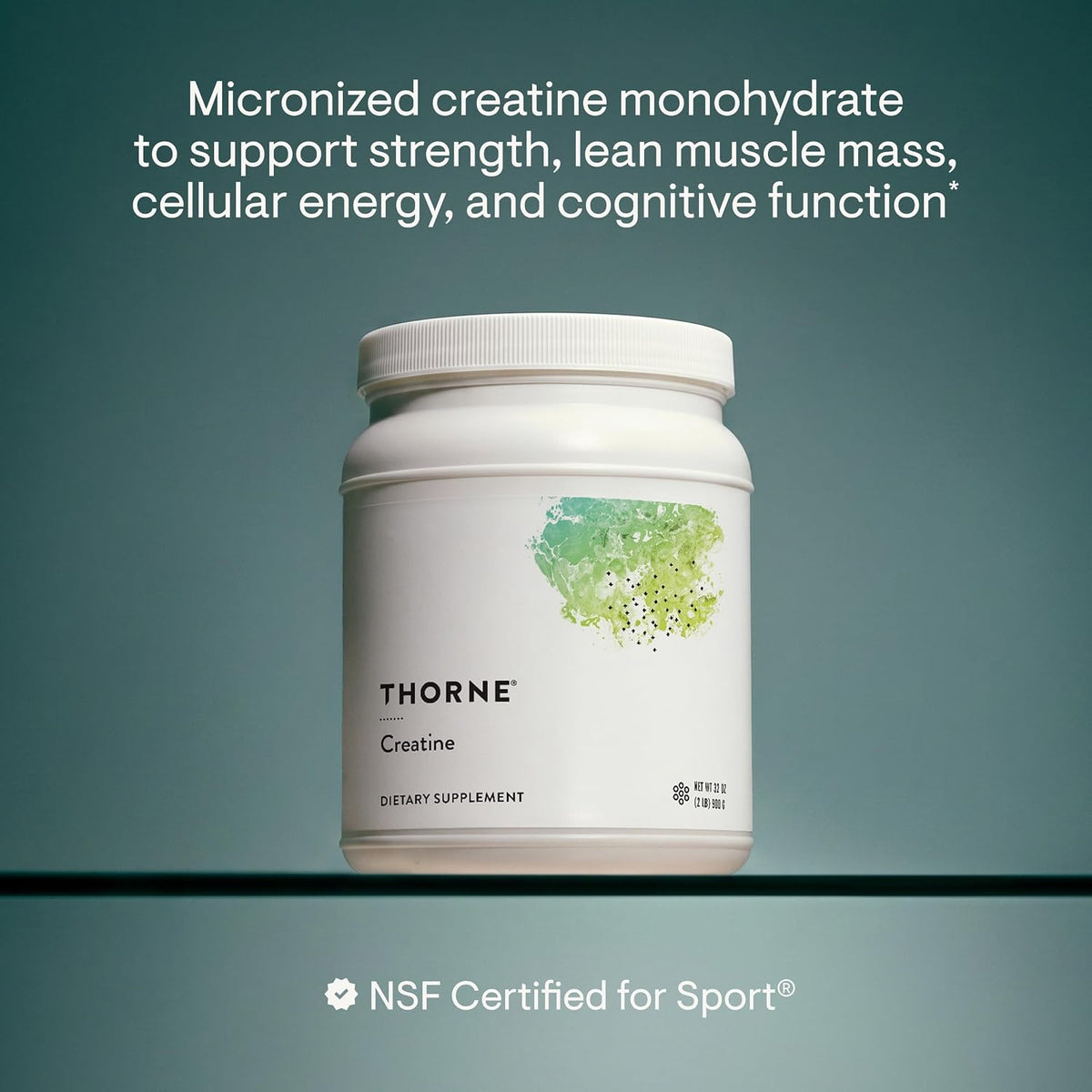 THORNE Creatine, Micronized Creatine Monohydrate Powder, 180 Servings