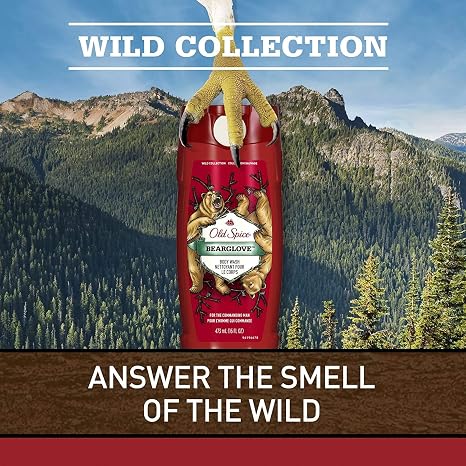 Body Wash for Men by Old Spice, Wild Collection Men's Body Wash, Bearglove, 16 Fl Oz (Pack of 4)