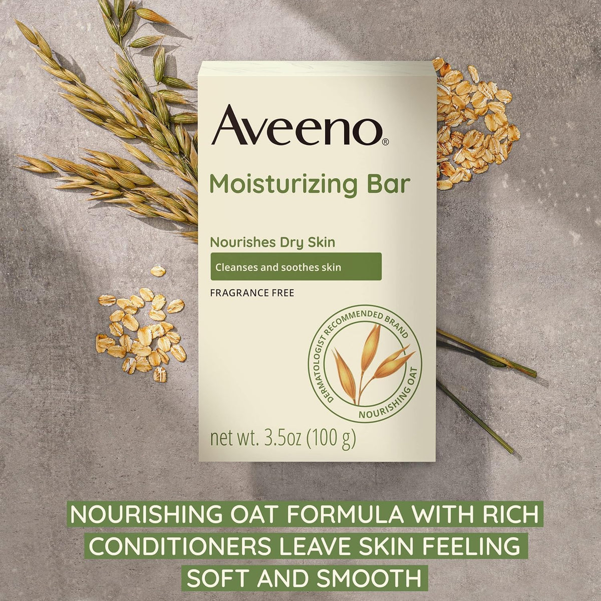Aveeno Bar Dry Size 3.5 Ounce Aveeno Moisturizing Bar For Dry Skin (Pack of 3)