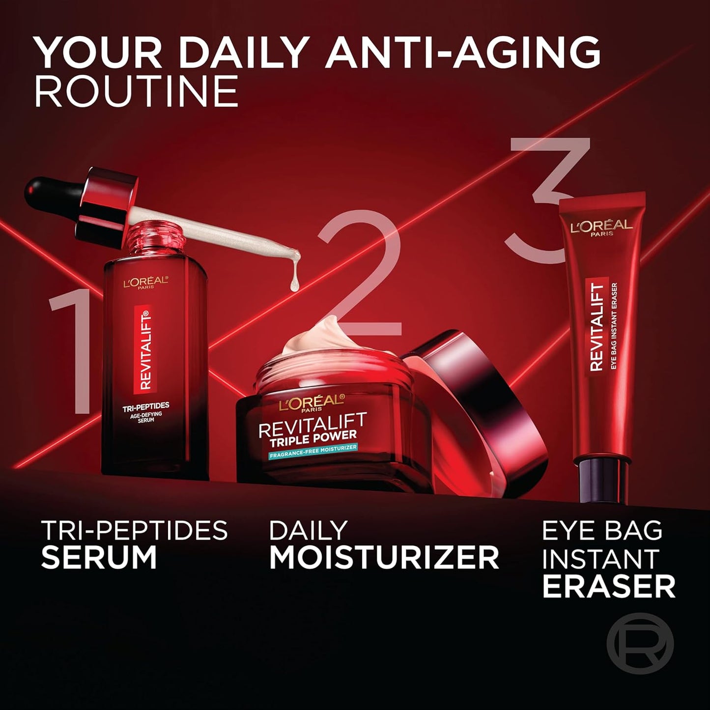 L'Oreal Paris Revitalift Triple Power Anti-Aging Face Moisturizer, Fragrance Free, Pro Retinol, Hyaluronic Acid & Vitamin C to Reduce Wrinkles, Firm & Brighten Skin, 2.55 Oz