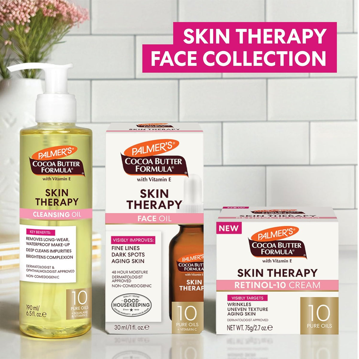 Palmer's Cocoa Butter Formula Skin Therapy Cleansing Oil,Gentle Makeup Remover with Rosehip Oil and Vitamin C,6.5 Ounce,(Pack of 2)