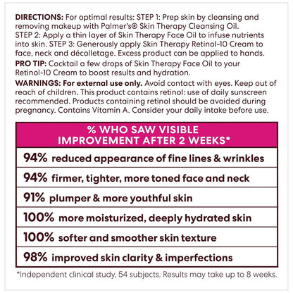 Palmer's Skin Therapy Face Cream, Retinol-10 Moisturizer (2.7 Oz)