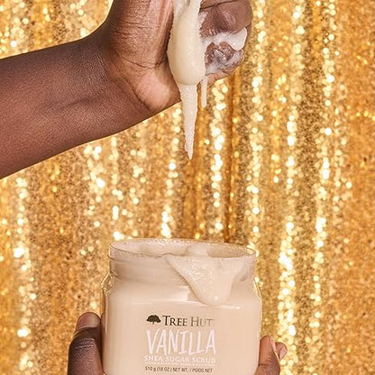 Tree Hut Vitamin C and Vanilla Shea Sugar Body Scrubs, Both 18 oz, Ultra Hydrating and Exfoliating