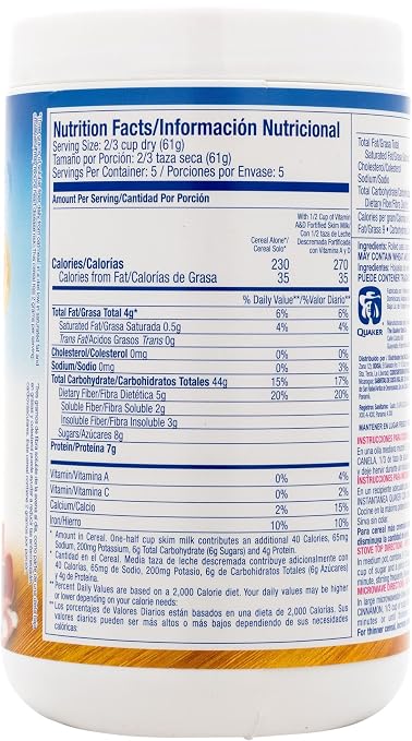 Quaker Avena with Cinnamon, 11.6 Ounce