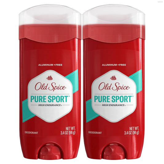 Old Spice Aluminum Free Deodorant For Men, High Endurance, 24/7 Sweat Defense to Eliminate Odors, 24/7 Freshness & Lasting Scent, Pure Sport Scent, 3.4 oz (Pack of 2)