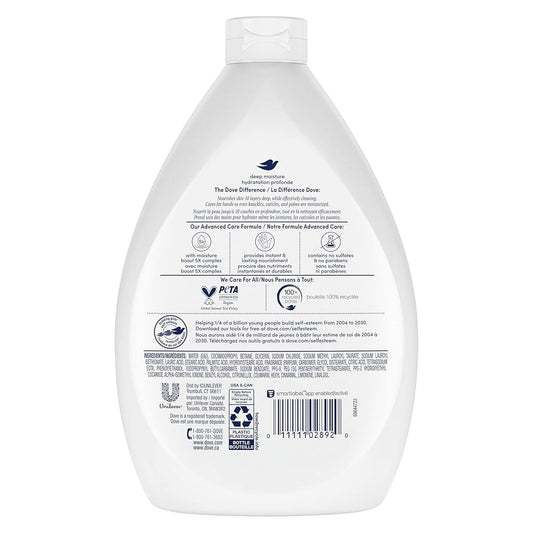 Dove Advanced Care Hand Wash Refill Deep Moisture – Value Size, Pack of 3 (34 oz Refill Bottles) | Moisturizing Liquid Hand Soap for Dry Skin