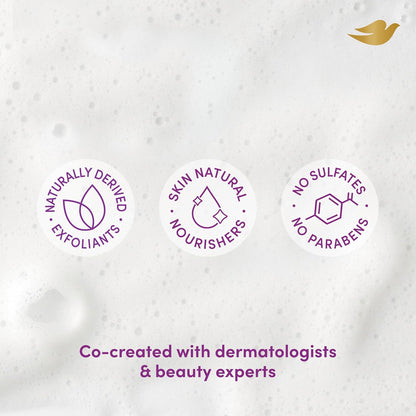 Dove KP Bump Eraser Body Scrub with Violet Woods Scent 10% AHA & BHA Serum For Rough Bumpy Skin & Ingrowns 8.5 OZ