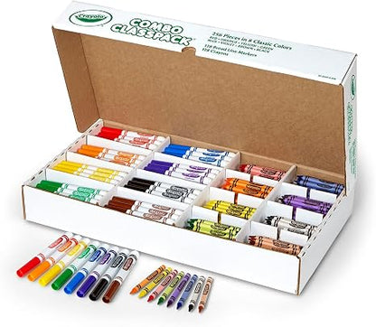 Crayola Crayons & Washable Markers Classpack (256ct), Teacher Classroom Must Haves, Bulk Markers for Kids, Art Supplies for Preschool & Kindergarten | Teacher Classroom Must Haves, Bulk Markers for Kids, Art Supplies for Preschool & Kindergarten