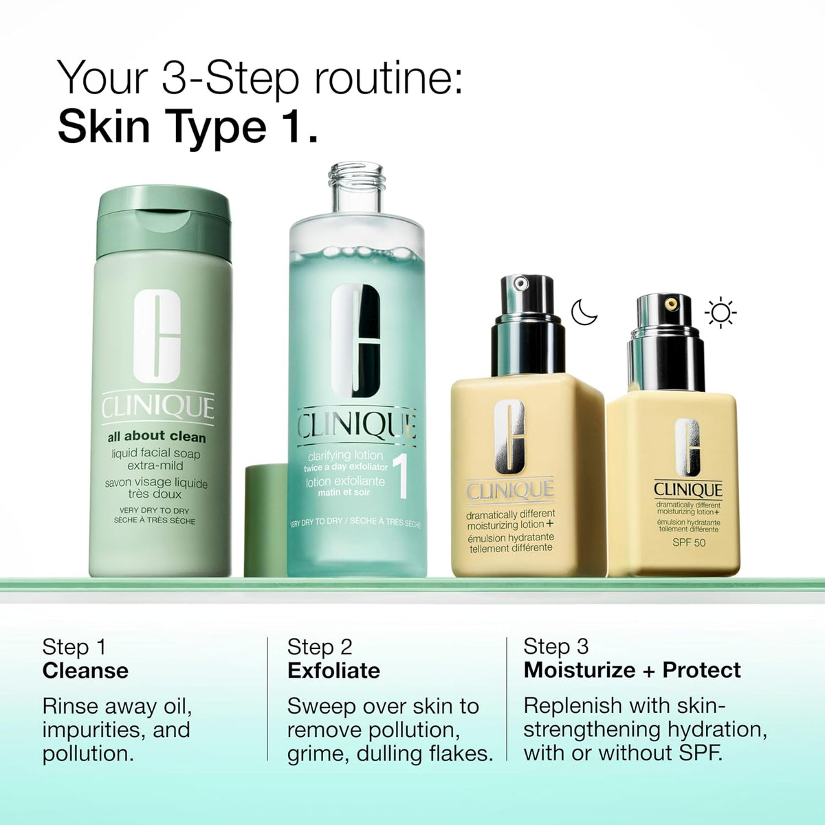 Clinique Clarifying Lotion 1.0, 1, 2, 3 & 4 | Exfoliating Face Toner with Witch Hazel | 5 Formulas for Every Skin Type | Step 2 of 3-Step Skin Care Routine