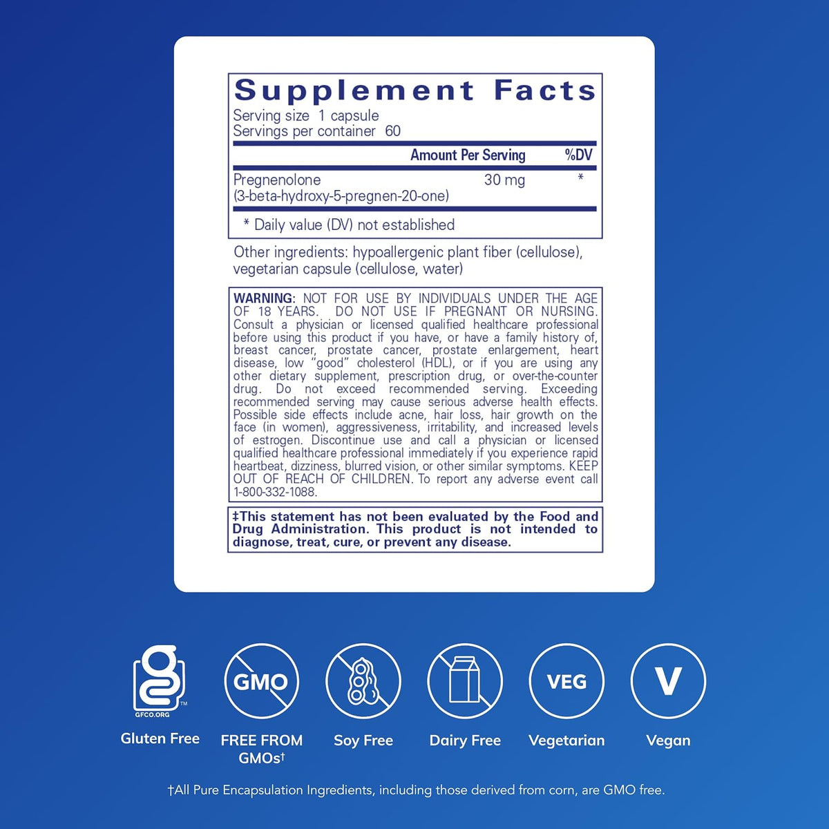 Pure Encapsulations Pregnenolone, 60 Capsules