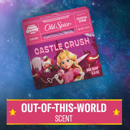 Old Spice Bar Soap for Men, x The Super Mario Galaxy Movie, Cold Pressed with Grit, Made with Natural Oils & Plant Based Cleanser, Celestial Citrus with Sweet Citrus & Berries Scent, 5.0 oz