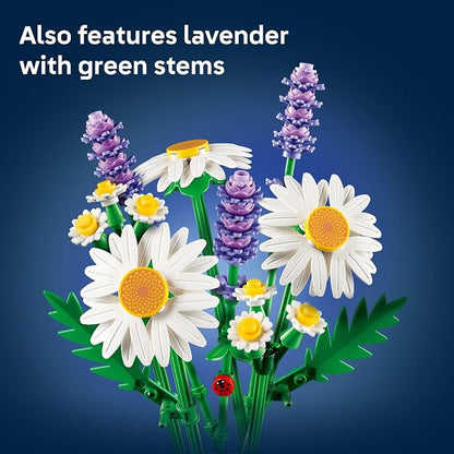 LEGO Botanicals Daisies Building Toy - Artificial Flowers Crafting Kit for Girls & Boys, Ages 9+ - Kids Room Decor for Book Shelf or Desk - Gift Idea for Birthdays - 11508