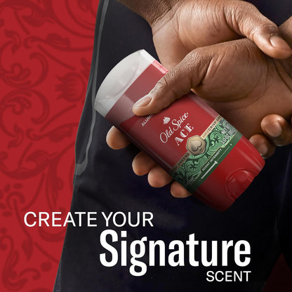 Old Spice Aluminum Free Deodorant for Men, 24/7 Odor Protection, 24/7 Signature Scent & Lasting Freshness, Goes on Clean, Ace with Grapefruit, Bay Leaf, & Fresh Foliage Scent, 3.0 oz