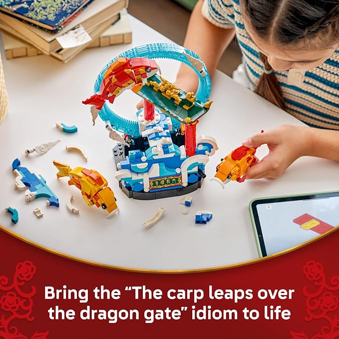 LEGO Chinese Festivals Prosperity Carp Leaping - Building Toy for Boys & Girls, Ages 9+ - Spring Festival Decor & Craft Kit - 80120