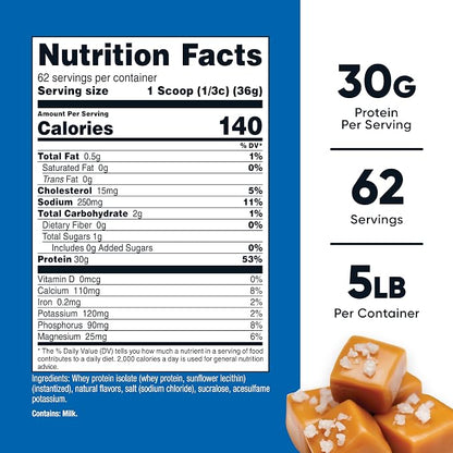 Nutricost Whey Protein Isolate (Salted Caramel, 5LBS)