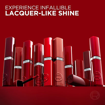 L'Oreal Paris Infallible Lacque Resistance Liquid Lipstick, 16HR Long Lasting Lip Makeup with Lacquer-Like Shine and Zero Transfer, 600, Le Nu Rose