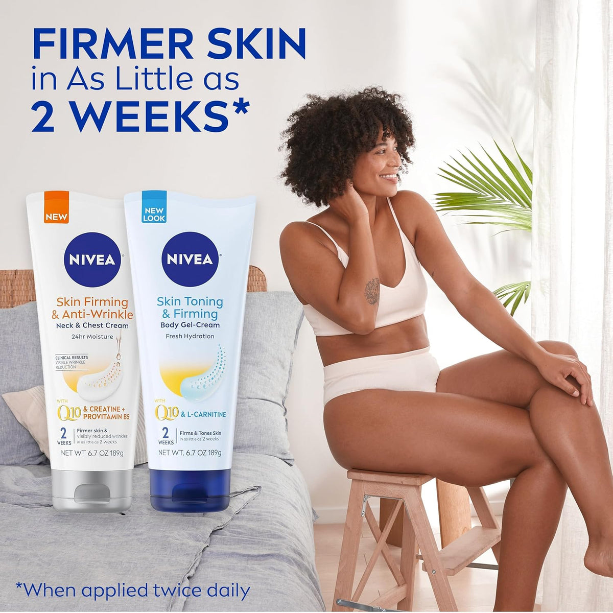 NIVEA Skin Firming Skin Care Set, Variety Pack, 2 x 6.7 OZ