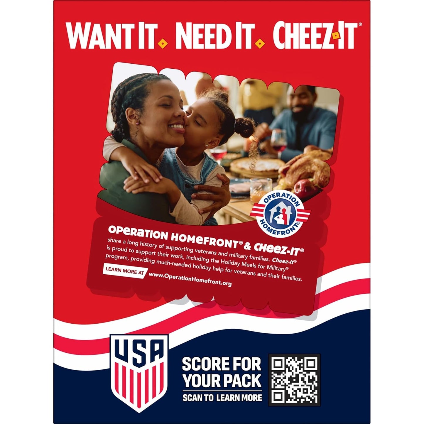 Cheez-It Baked Snack Crackers, July 4 Snacks, U.S. Soccer Sponsor, Flags and Stars, 12.4oz Box (1 Box)
