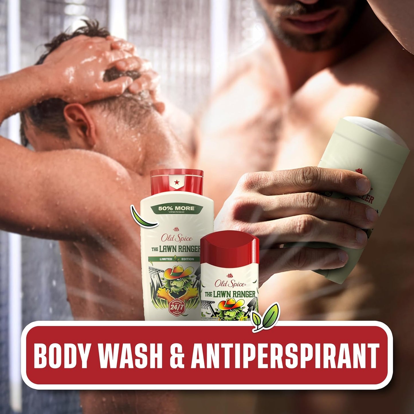 Old Spice Body Wash for Men, Summerdudes, 24/7 Shower Fresh with Daily Use, Long Lasting Scent, Cleanse & Refresh Skin, VIP Festival Experience, Lawn Ranger with Fresh Green Scent, 24 oz