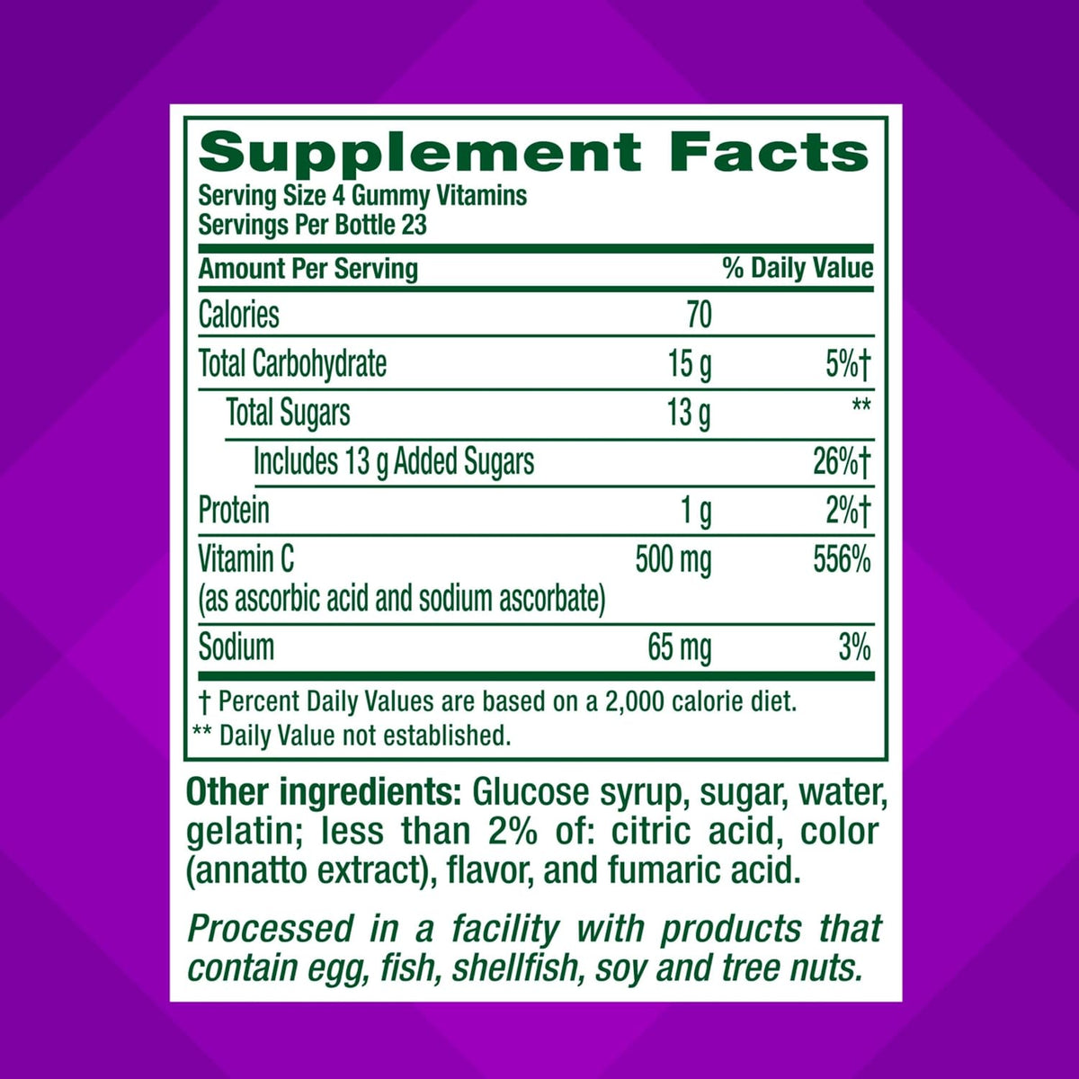 Vitafusion Vitamin C 500 mg Per 4 Gummies | 92 Gummy Vitamins
