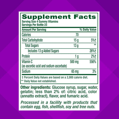 Vitafusion Vitamin C 500 mg Per 4 Gummies | 92 Gummy Vitamins
