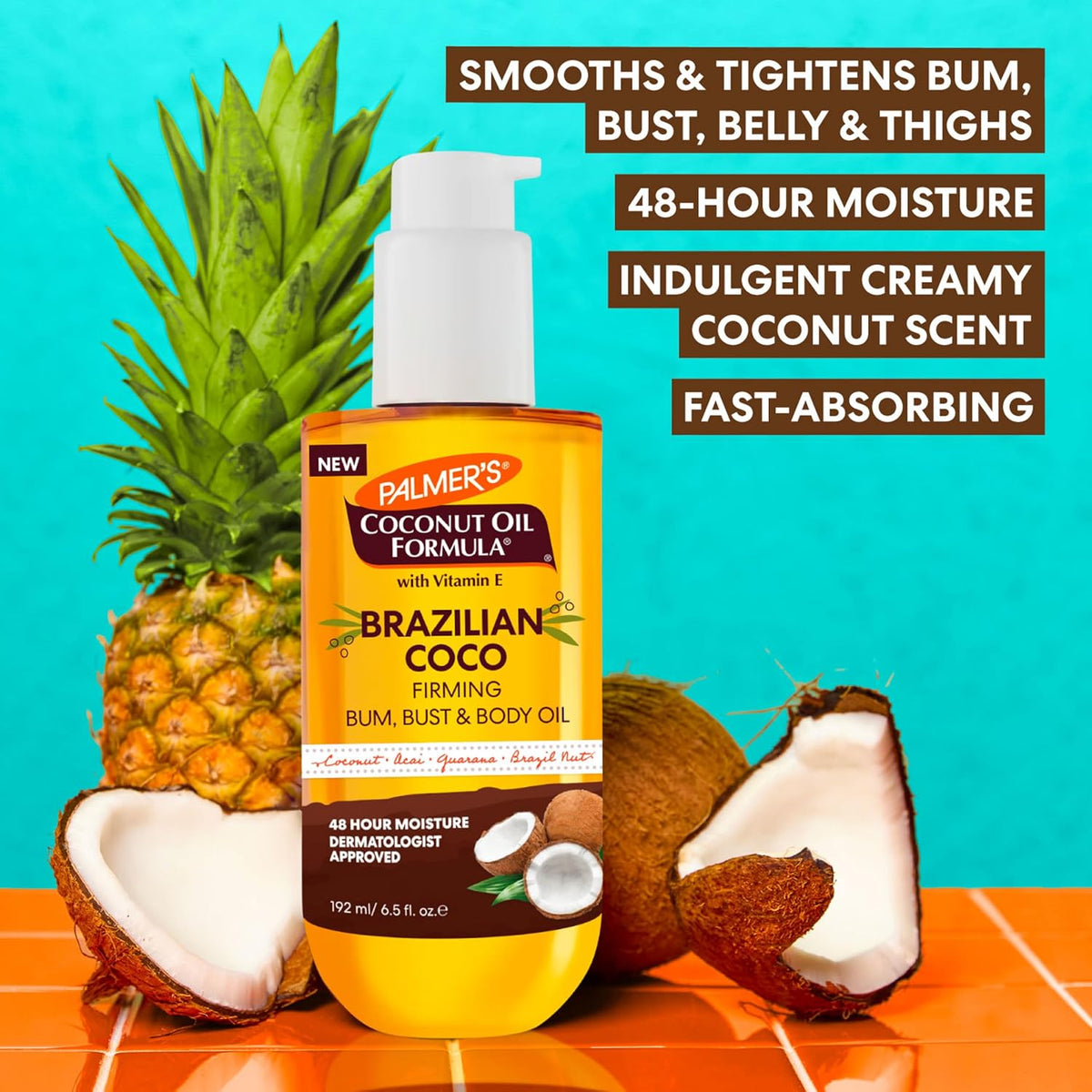 Palmer's Brazilian Cocoa Firming Body Oil, Coconut Oil Formula (6.5 Fl Oz)