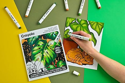 Crayola Plant Lady Adult Coloring Book, 32 Pgs, Alcohol Marker Friendly Paper, Mindfulness & Screen Free Activity for Adults and Plant Parents