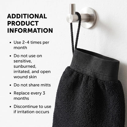 VALITIC Exfoliating Glove Body Scrubber Mitt for Shower, Pair Black