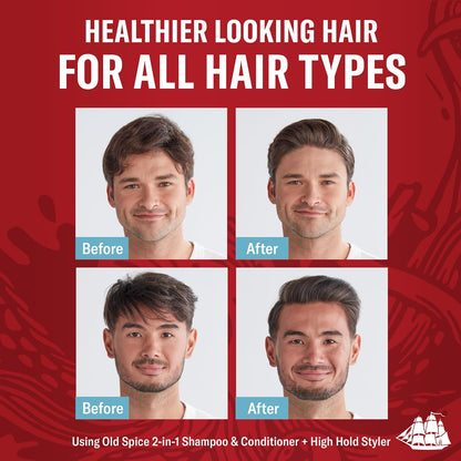 Old Spice Mens 2-in-1 Shampoo and Conditioner Set, Krakengard, For All Hair Types, Healthier, Fuller, More Moisturized Looking Hair, 13.5 fl oz Each (Pack of 6)